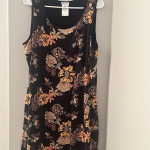 Reversible Floral Sleeveless Black Dress